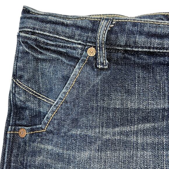 Y2K Ruehl No. 925 Low-Rise Mini Jean Skirt Sz 27" Dark Wash Stretch Grunge Punk - Picture 6 of 10